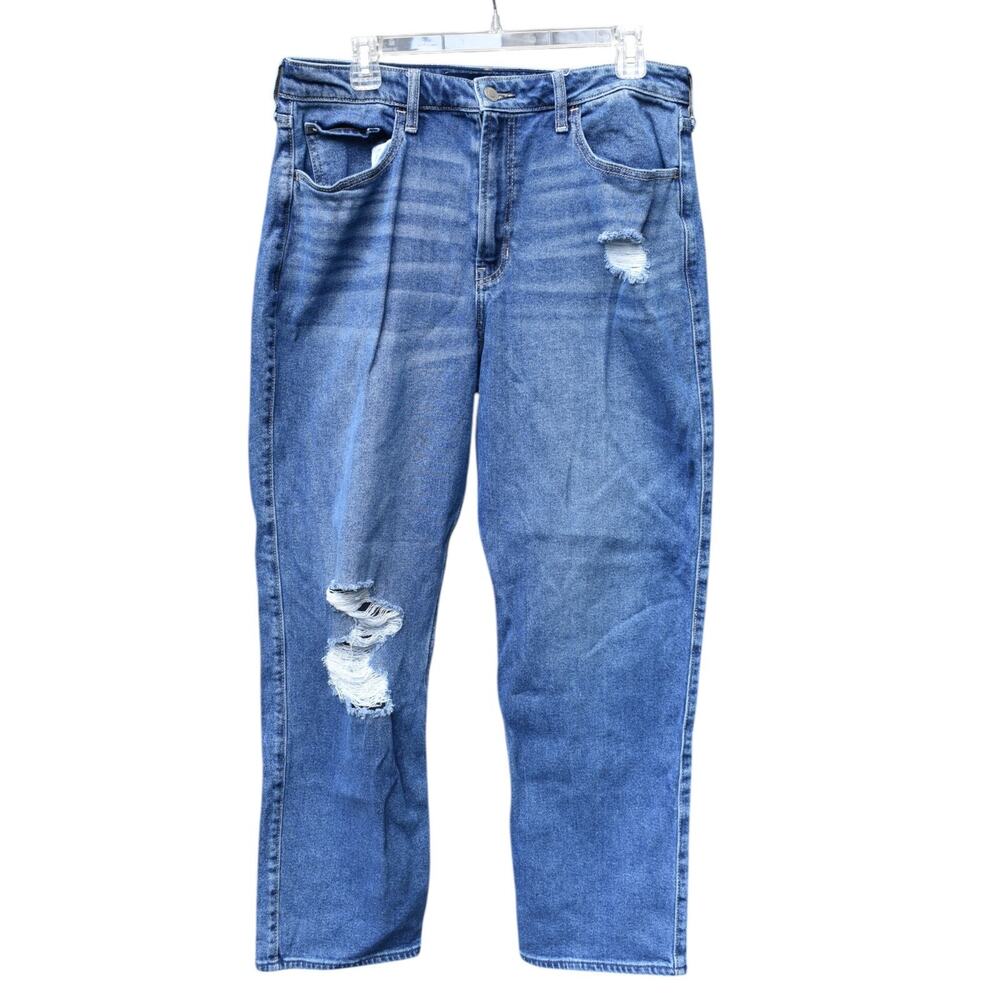 HOLLISTER Ultra High-Rise Vintage Straight Jeans - Blue - Womens 15R 32x29